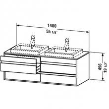 Duravit KT6757R1414 - KT vanity unit 21 5/8''x55 1/8'' -