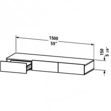 Duravit DS827201414 - DS Shelf with drawer, Terra M - 5 7/8''x59''x17