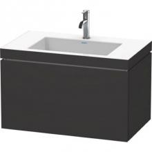 Duravit LC6917T8080 - Duravit L-Cube C-Bonded Wall-Mounted Vanity  Graphite Super Matte