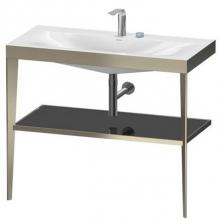 Duravit XV4716EB140 - Duravit XViu C-Bonded Vanity Kit with Sink and Metal Console Black|Champagne