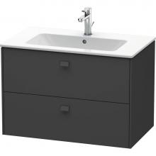 Duravit BR410204949 - Brioso Two Drawer Wall-Mount Vanity Unit Graphite