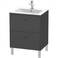 Duravit BR440104949 - Brioso Two Drawer Floorstanding Vanity Unit Graphite