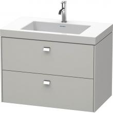 Duravit BR4606O1007 - Brioso Two Drawer C-Bonded Wall-Mount Vanity Kit Concrete Gray