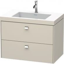 Duravit BR4606O1091 - Brioso Two Drawer C-Bonded Wall-Mount Vanity Kit Taupe