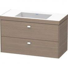 Duravit BR4607N1035 - Brioso Two Drawer C-Bonded Wall-Mount Vanity Kit Oak Terra