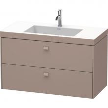 Duravit BR4607O4343 - Brioso Two Drawer C-Bonded Wall-Mount Vanity Kit Basalt