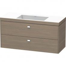 Duravit BR4608N1035 - Brioso Two Drawer C-Bonded Wall-Mount Vanity Kit Oak Terra