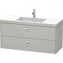 Duravit BR4608O1007 - Brioso Two Drawer C-Bonded Wall-Mount Vanity Kit Concrete Gray