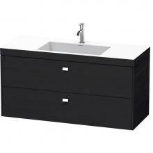 Duravit BR4608O1016 - Brioso Two Drawer C-Bonded Wall-Mount Vanity Kit Oak Black