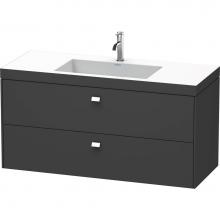 Duravit BR4608N1091 - Brioso Two Drawer C-Bonded Wall-Mount Vanity Kit Taupe