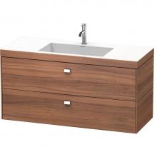 Duravit BR4608O1079 - Brioso Two Drawer C-Bonded Wall-Mount Vanity Kit Walnut