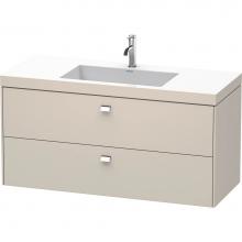 Duravit BR4608O1091 - Brioso Two Drawer C-Bonded Wall-Mount Vanity Kit Taupe