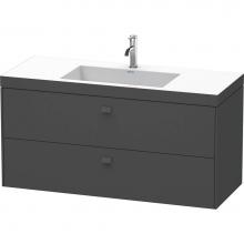 Duravit BR4608O4949 - Brioso Two Drawer C-Bonded Wall-Mount Vanity Kit Graphite