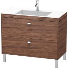 Duravit BR4702O1021 - Brioso Two Drawer C-Bonded Floorstanding Vanity Kit Walnut Dark