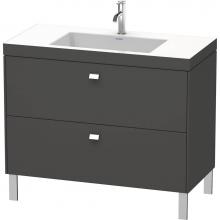 Duravit BR4702N1007 - Brioso Two Drawer C-Bonded Floorstanding Vanity Kit Concrete Gray