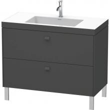 Duravit BR4702O4949 - Brioso Two Drawer C-Bonded Floorstanding Vanity Kit Graphite