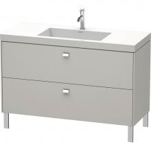 Duravit BR4703O1007 - Brioso Two Drawer C-Bonded Floorstanding Vanity Kit Concrete Gray