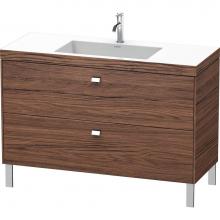 Duravit BR4703O1021 - Brioso Two Drawer C-Bonded Floorstanding Vanity Kit Walnut Dark