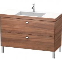 Duravit BR4703O1079 - Brioso Two Drawer C-Bonded Floorstanding Vanity Kit Walnut