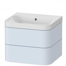 Duravit HP4345N9797 - Duravit Happy D.2 Plus Two Drawer C-Shaped Wall-Mount Vanity Kit Light Blue