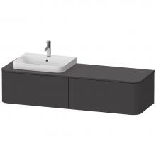 Duravit HP4944L8080 - Happy D.2 Plus Two Drawer Wall-Mount Vanity Unit Graphite