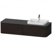 Duravit HP4944R6969 - Happy D.2 Plus Two Drawer Wall-Mount Vanity Unit Walnut Brushed