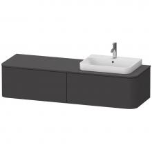 Duravit HP4944R8080 - Happy D.2 Plus Two Drawer Wall-Mount Vanity Unit Graphite