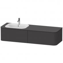 Duravit HP4954L8080 - Happy D.2 Plus Four Drawer Wall-Mount Vanity Unit Graphite