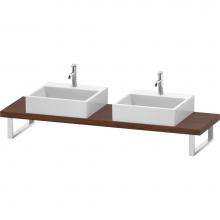 Duravit LC101C01313 - L-Cube Console with Two Sink Cut-Outs American Walnut