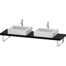 Duravit LC101C01616 - L-Cube Console with Two Sink Cut-Outs Oak Black