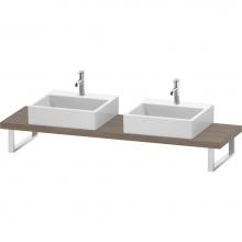 Duravit LC101C03535 - L-Cube Console with Two Sink Cut-Outs Oak Terra