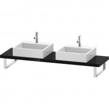 Duravit LC101C04040 - L-Cube Console with Two Sink Cut-Outs Black