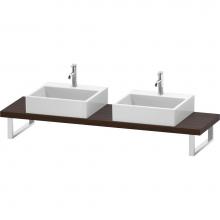 Duravit LC101C06969 - L-Cube Console with Two Sink Cut-Outs Walnut Brushed