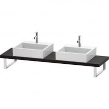 Duravit LC101C07272 - L-Cube Console with Two Sink Cut-Outs Dark Brushed Oak