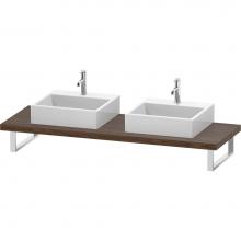 Duravit LC103C02121 - L-Cube Console with Two Sink Cut-Outs Walnut Dark