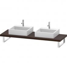 Duravit LC103C06969 - L-Cube Console with Two Sink Cut-Outs Walnut Brushed