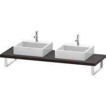 Duravit LC103C07272 - L-Cube Console with Two Sink Cut-Outs Dark Brushed Oak