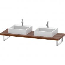 Duravit LC103C07979 - L-Cube Console with Two Sink Cut-Outs Walnut