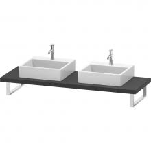 Duravit LC103C08080 - L-Cube Console with Two Sink Cut-Outs Graphite