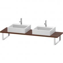 Duravit LC105C01313 - L-Cube Console with Two Sink Cut-Outs American Walnut