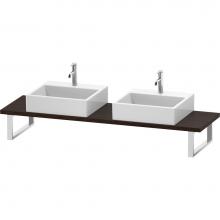 Duravit LC105C06969 - L-Cube Console with Two Sink Cut-Outs Walnut Brushed