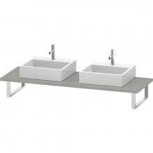 Duravit LC107C00707 - L-Cube Console with Two Sink Cut-Outs Concrete Gray