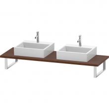 Duravit LC107C01313 - L-Cube Console with Two Sink Cut-Outs American Walnut