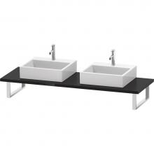 Duravit LC107C04040 - L-Cube Console with Two Sink Cut-Outs Black