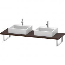 Duravit LC107C06969 - L-Cube Console with Two Sink Cut-Outs Walnut Brushed