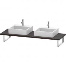 Duravit LC107C07272 - L-Cube Console with Two Sink Cut-Outs Dark Brushed Oak