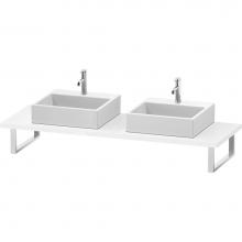 Duravit LC107C08585 - L-Cube Console with Two Sink Cut-Outs White