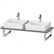 Duravit LC107C08989 - Duravit L-Cube Console with Two Sink Cut-Outs Flannel Gray