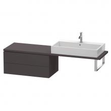 Duravit LC582908080 - L-Cube Two Drawer Low Cabinet For Console Graphite