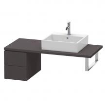 Duravit LC583508080 - L-Cube Two Drawer Low Cabinet For Console Graphite